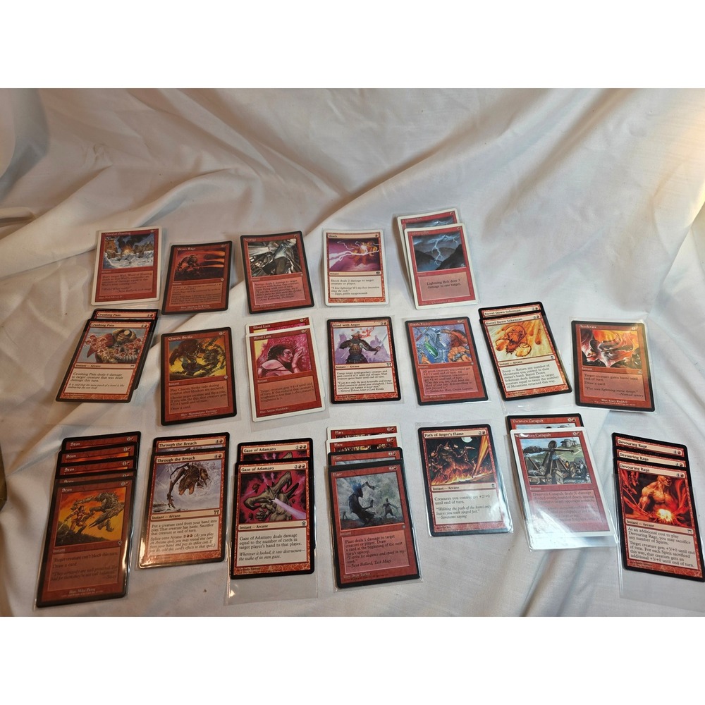 MTG Magic the Gathering Red Instant Card Lot Through the Breach Lightning Bolt